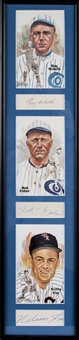 Ray Schalk, Red Faber & Nellie Fox Signed Cuts with Perez Steele Post Cards in 6x23 Framed Display (Beckett)